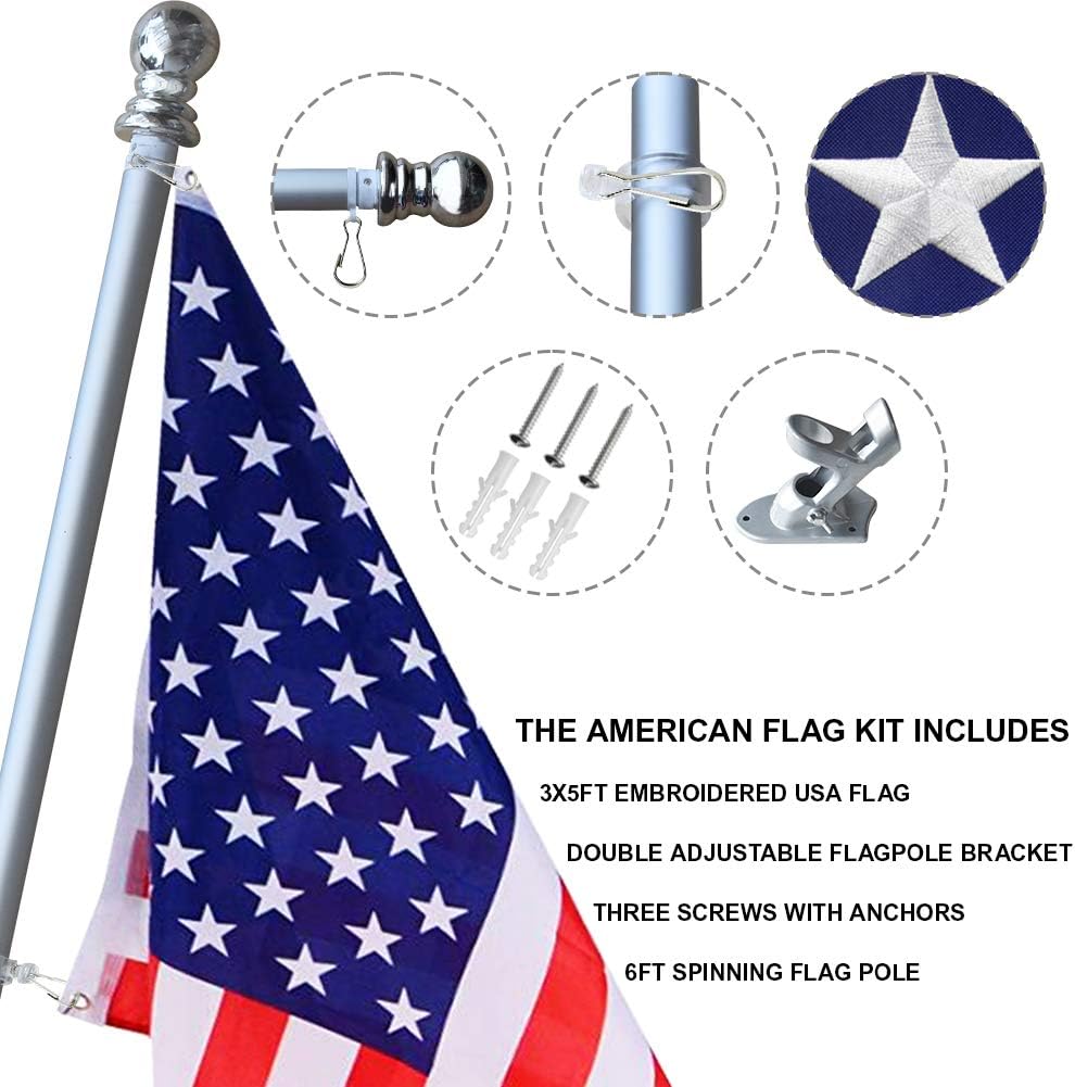 Vedouci Usa X American Flag Kit With Nylon Us Flag