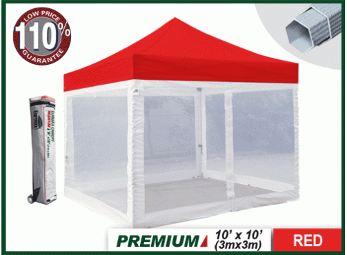 EURMAX Premium 10x10 Pop Up Canopy W Screen Zipper Walls Eurmax