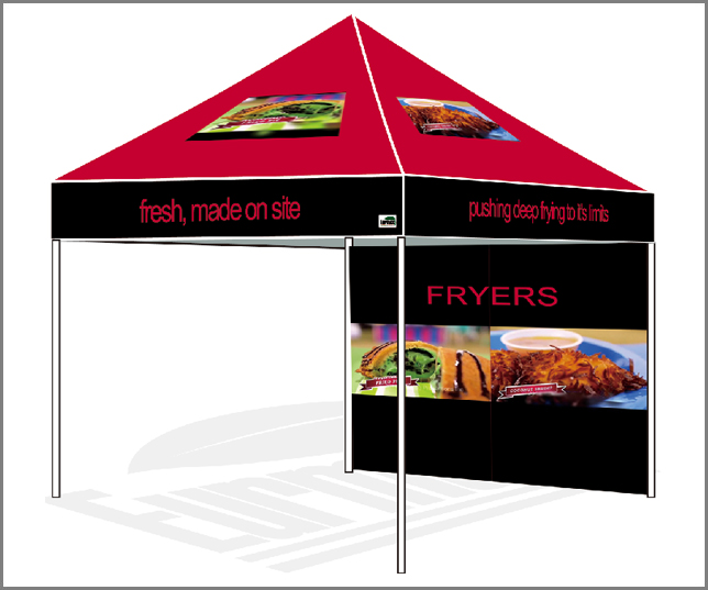 10x10 Custom Canopy With back Wall fryers