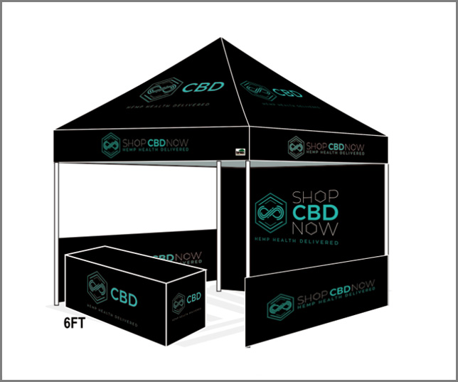 10x10 Custom Trade Show Pop Up Canopy cbd C4487