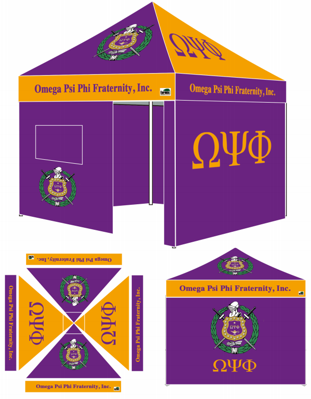 10x10 Custom canopy C11528 Omega Psi Phi