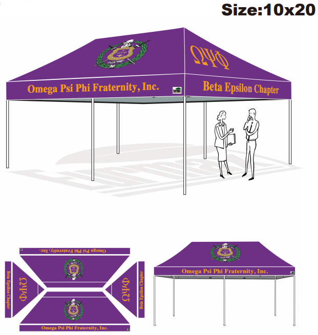 10x20 Custom Canopy C14773 OMEGA PSI PHI